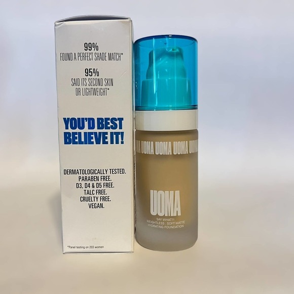 UOMA Say What Weightless Soft Matte Hydrating Foundation 1oz Shade Fair Lady T1N - Picture 6 of 6